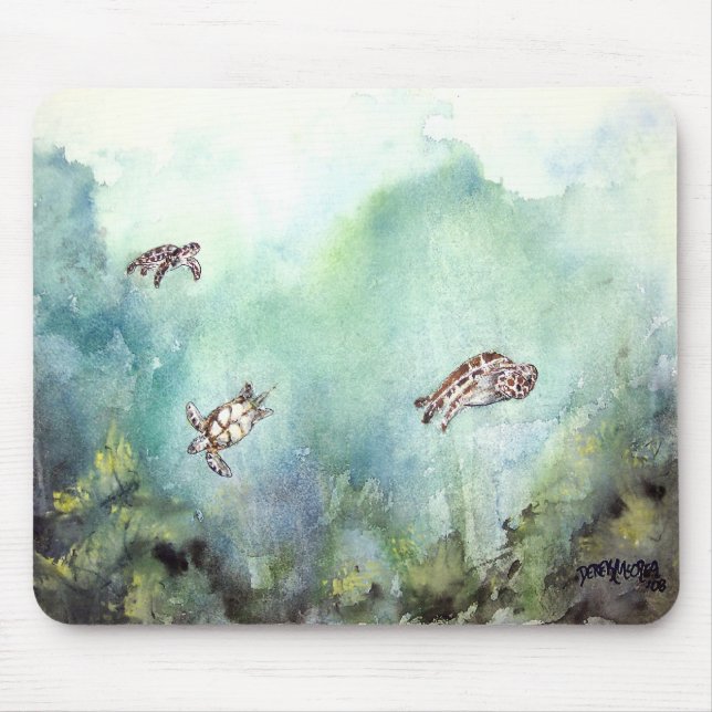 3_sea_turtles_painting mouse mat (Front)