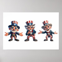 3 senior citizens dressed as Uncle Sam