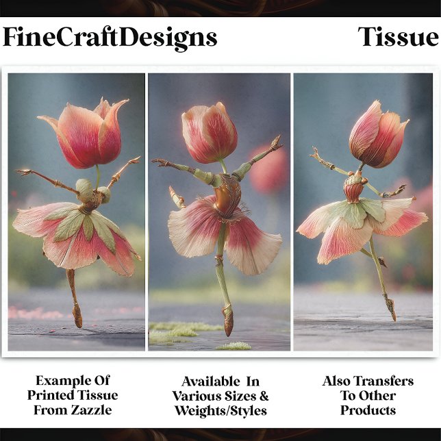 3 Shabby Chic Flower Dancers, Rose DJ6R Decoupage Tissue Paper (Creator Uploaded)