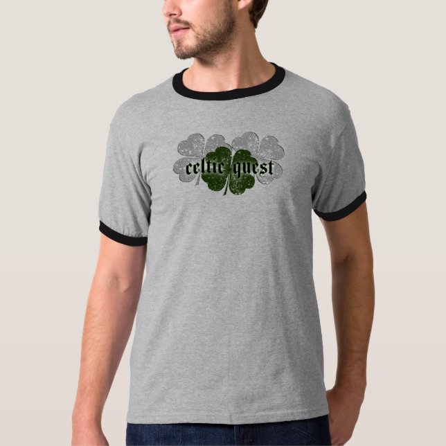 3 Shamrock Men's Ringer T-Shirt (Front)