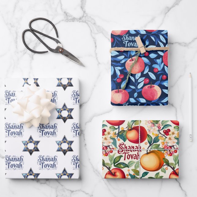 3 Shanah Tovah wrappi g sheets (Front)