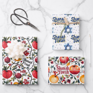 3 Shanah Tovah wrapping sheets