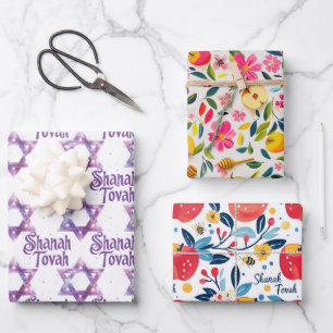 3 Shanah Tovah wrapping sheets