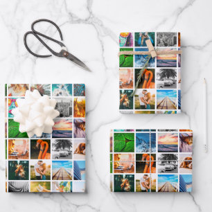 3 Sheets Photo Square White Wrapping Paper