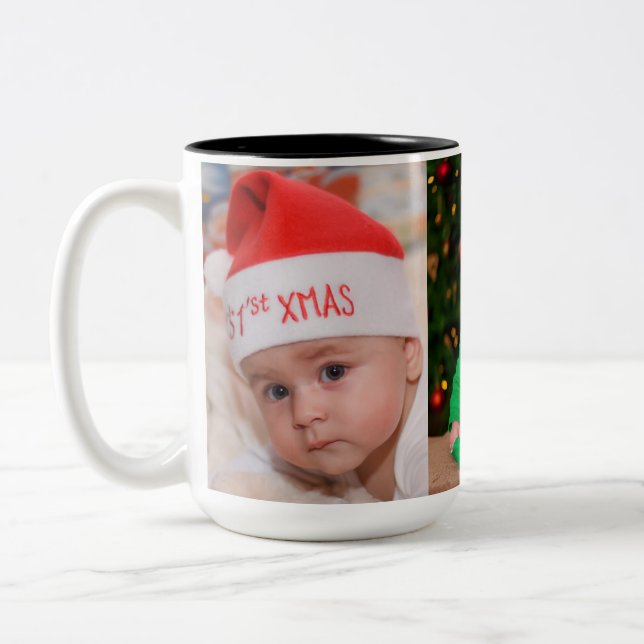 3 Sided Custom Baby Photo Personalised Two-Tone Coffee Mug (Left)