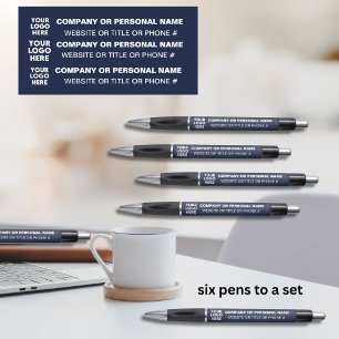 3-Sided Logo Business Blue with White Name Title  