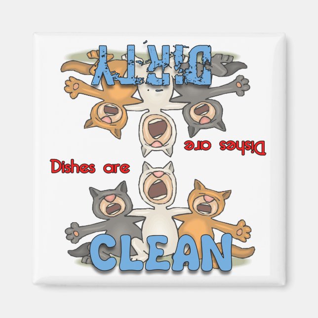 3 Singing Cats - Cat Lovers Dishwasher Magnet (Front)