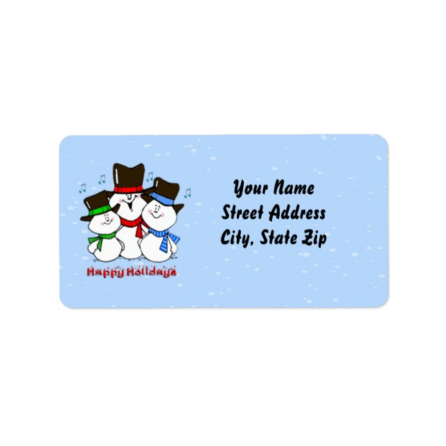 3 Singing Snowmen Address Label (Front)