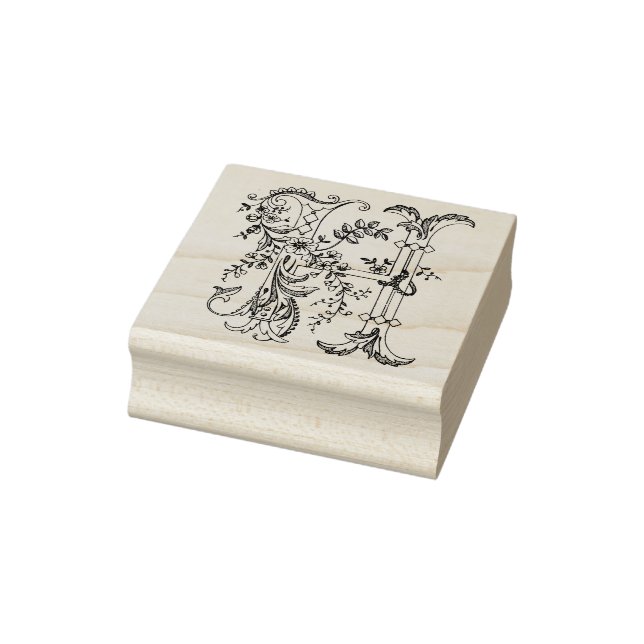 3 sizes rubber stamp Monogram Initial Letter H (Stamp)