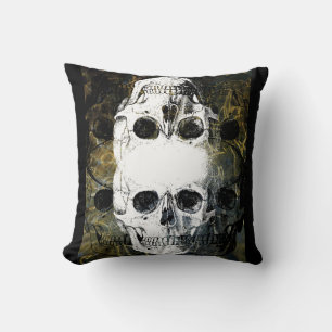 3 Skulls Graffiti Cushion