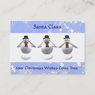 3 Snowmen Christmas Business Card & 2011 Calendar