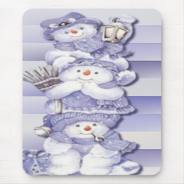 3 snowmen - Mousepad (Front)