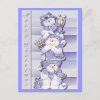 3 Snowmen - Postcard