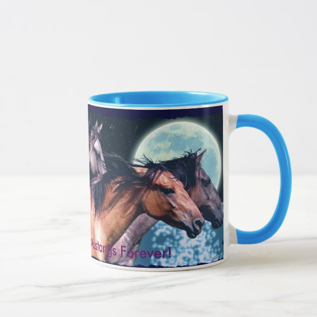 3 Spanish Mustangs Horse-Lover's Drinking Mug (Right)