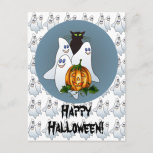 3 SPOOKS, JACK & CAT by SHARON SHARPE Postcard