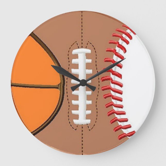 3 Sport Ball Wall Clock (Front)