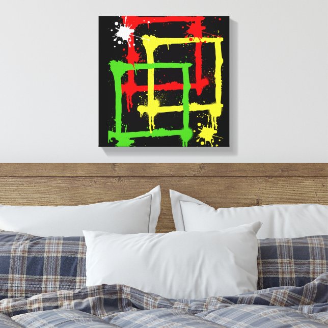 3 Square Canvas Print (Insitu(Bedroom))