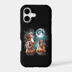 3 Squirrel Moon Howling Squirrel Head Funny