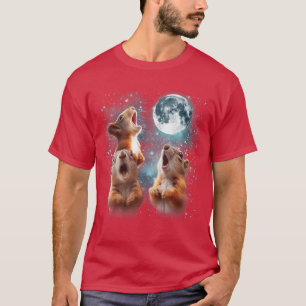 3 Squirrel Moon Howling Squirrel Head Funny for Me T-Shirt