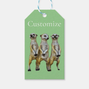 3 Standing Meerkats Thunder_Cove  Gift Tags