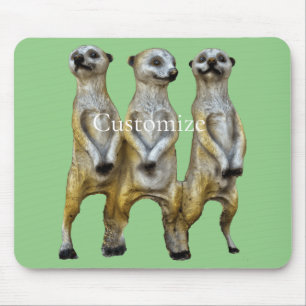 3 Standing Meerkats Thunder_Cove Mouse Mat