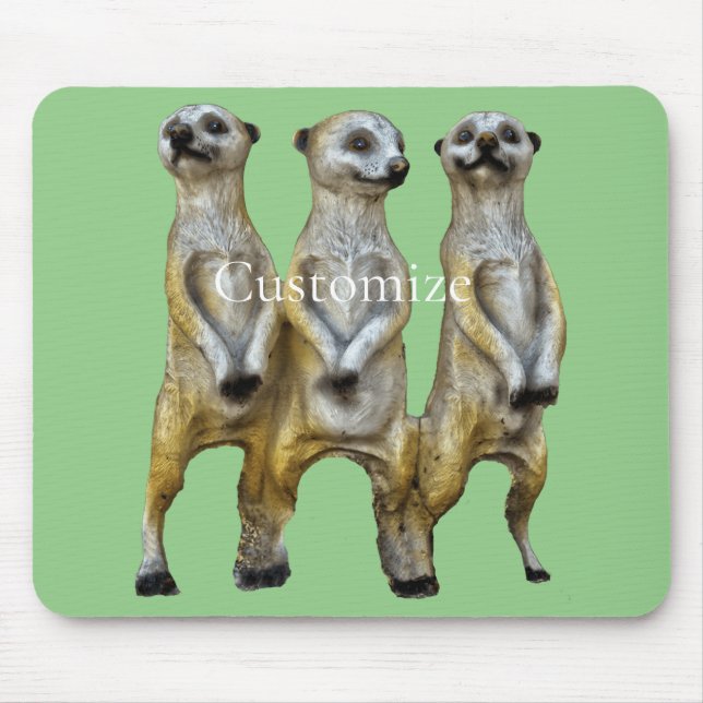 3 Standing Meerkats Thunder_Cove  Mouse Mat (Front)