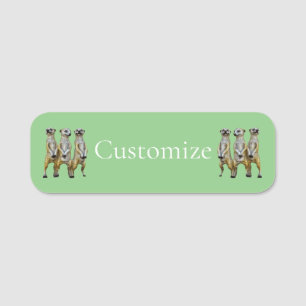 3 Standing Meerkats Thunder_Cove  Name Tag