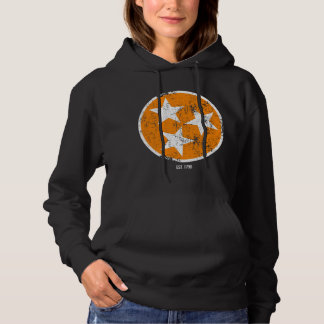 3 Star TN Flag Orange & White Tennessee State Flag Hoodie
