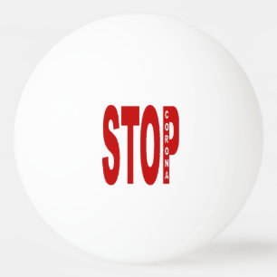 3-star white ping-pong ball STOP CORONA