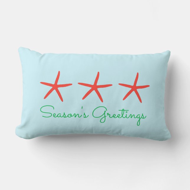3 Starfish Season's Greetings Pillow (Front)