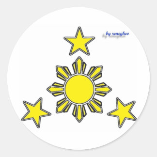 3 stars & a sun classic round sticker