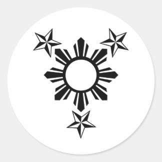 3 Stars and Sun Classic Round Sticker