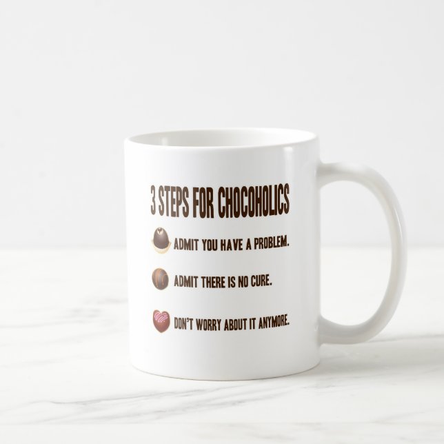 3 STEPS FOR CHOCOHOLICS COFFEE MUG (Right)