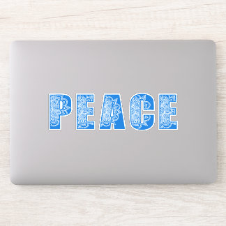 3 stickers of Mandala Flower Peace Typography