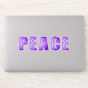 3 stickers of Mandala Flower Peace Typography