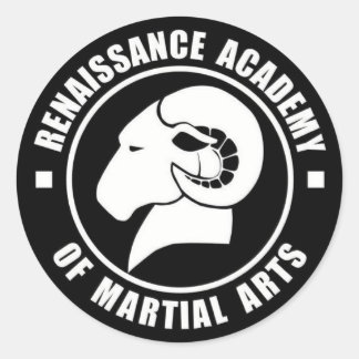 3" Stickers, Set of Six, White on Black Logo Classic Round Sticker