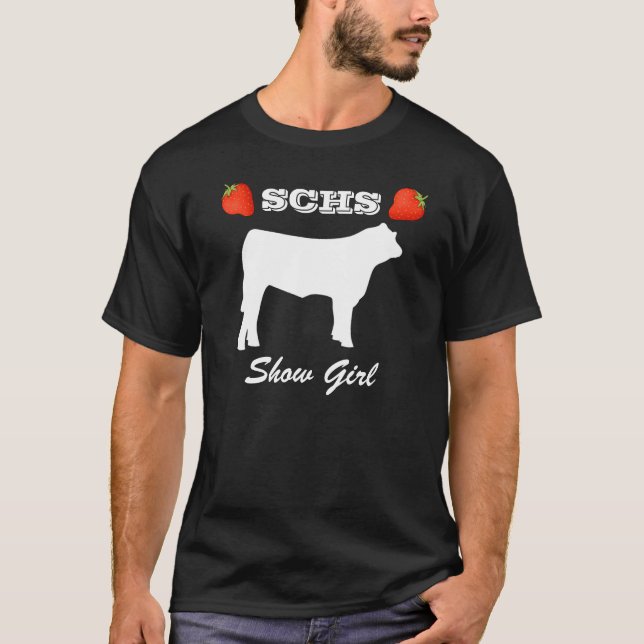 3_strawberry_GIF, 3_strawberry_GIF, steer cow w... T-Shirt (Front)