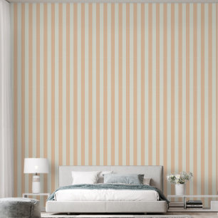 3" Stripe Earthy Light Peach & Ivory White Wallpaper