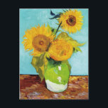 3 Sunflowers in a Vase by Van Gogh Postcard<br><div class="desc">Van Gogh - a celebration of the Masters of Art</div>