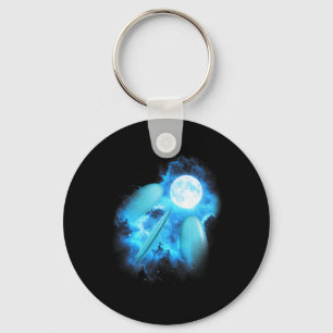 3 Surfboard Howling At The Moon Colourful Blue Sur Key Ring