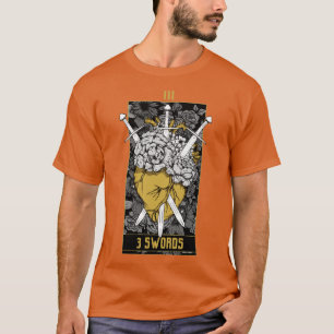 3 Swords Tarot Card Gold T-Shirt