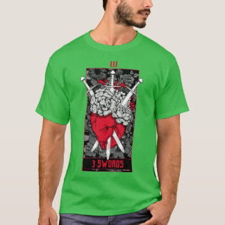 3 Swords Tarot Card Red T-Shirt