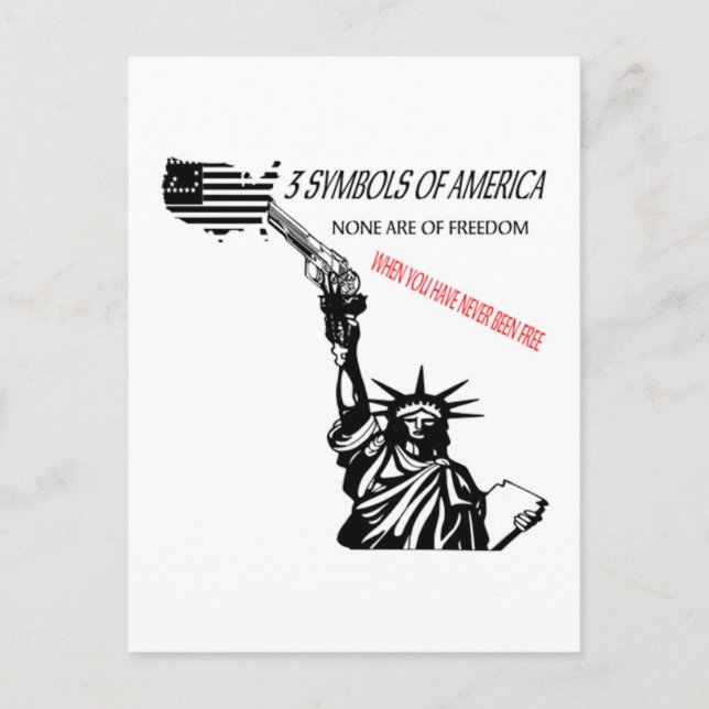 3 symbols white postcard (Front)