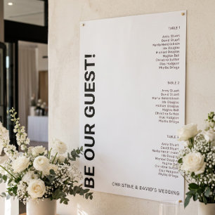 3 table Simple White Wedding seating chart