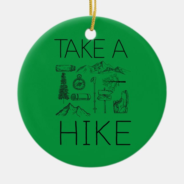 3 take a hike ceramic tree decoration (Front)