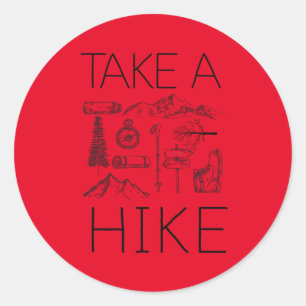 3 take a hike classic round sticker