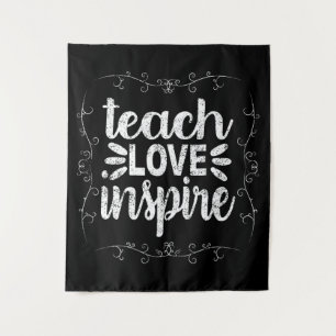 3- Teach Love Inspire Shirt, Retro Vintage Teacher Tapestry
