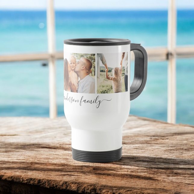 3 Three Photo Collage Family Photos Travel Mug (Creator Uploaded)