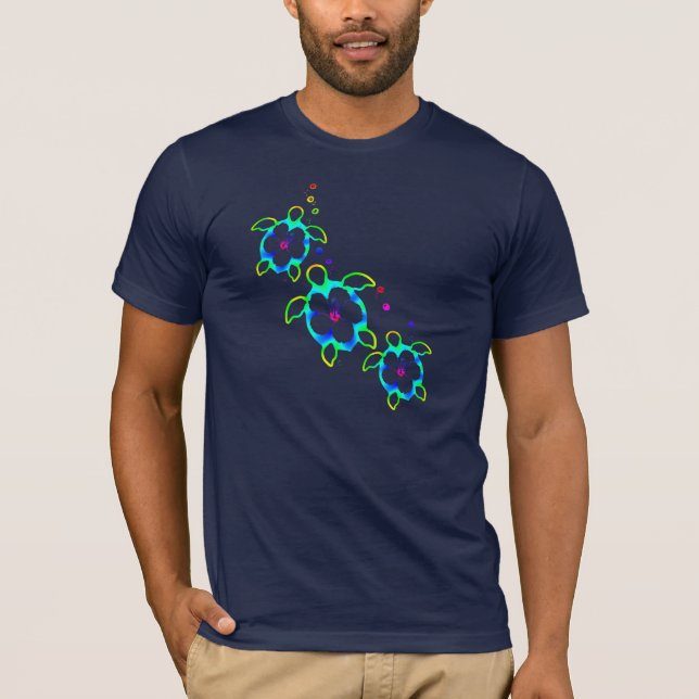 3 Tie Dyed Honu Turtles T-Shirt (Front)
