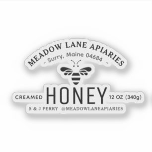 3” Transparent Vinyl Sticker 12oz skep Honey Jar